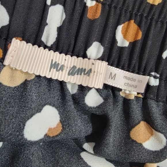 Mi Ami Black and tan dot print full skirt with tie Size Medium - Picture 9 of 14